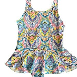 Vibrant Paisley Peplum bathing suit